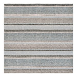 Safavieh Cabo 7'-0&quot x 7'-0&quot Polyester Flatweave Rug in Black / Light Blue