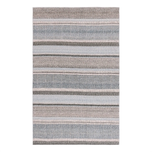 Safavieh Cabo 8'-0&quot x 10'-0&quot Polyester Flatweave Rug in Black / Light Blue
