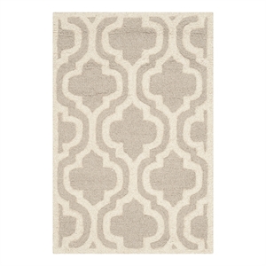 Safavieh Cambridge 2'-0&quot x 3'-0&quot Wool Hand Tufted Rug in Mocha / Ivory