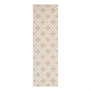 Safavieh Cambridge 2'-6&quot x 8'-0&quot Wool Hand Tufted Rug in Mocha / Ivory
