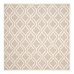 Safavieh Cambridge 6'-0&quot x 6'-0&quot Wool Hand Tufted Rug in Mocha / Ivory