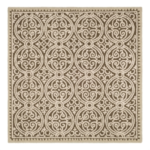 Safavieh Cambridge 8'-0&quot x 8'-0&quot Wool Hand Tufted Rug in Tan / Multi-Color
