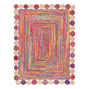 Safavieh Cape Cod 8'-0&quot x 10'-0&quot Jute and Cotton Hand Woven RuginRed/Multi-Color