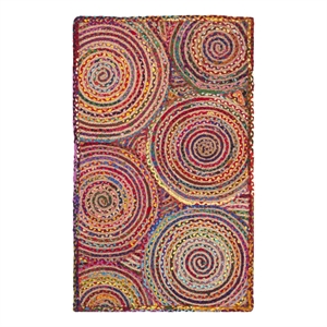 Safavieh Cape Cod 3'-0&quot x 5'-0&quot Jute and Cotton Hand Woven Rug inRed/Multi-Color