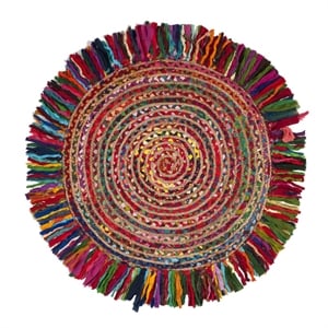 Safavieh Cape Cod 3'-0&quot x 3'-0&quot Cotton and Jute Hand Woven Rug in Ivory / Red