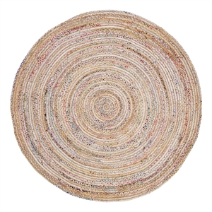 Safavieh Cape Cod 7' X 7' Jute and Cotton Hand Woven Rug in Beige / Multi-Color