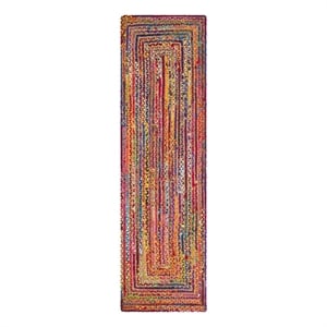 Safavieh Cape Cod 2'-3&quot x 6'-0&quot Jute and Cotton Hand Woven Rug inRed/Multi-Color
