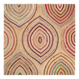 Safavieh Cape Cod 6'-0&quot x 6'-0&quot Jute Hand Woven Rug in Natural / Multi-Color