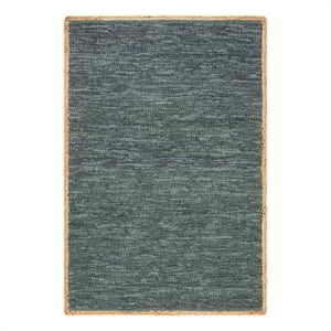 Safavieh Cape Cod 3'-0&quot x 5'-0&quot Leather and Jute Hand Woven Rug in Gray/Natural