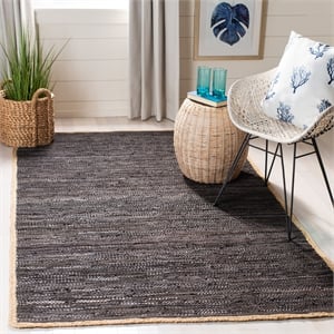 Safavieh Cape Cod 5'-0&quot x 8'-0&quot Leather Hand Woven Rug in Chocolate/Natural