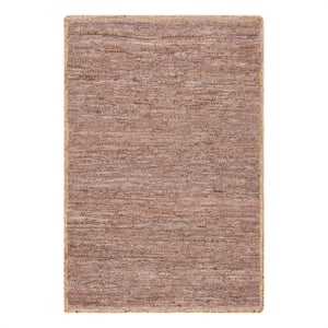 Safavieh Cape Cod 4'-0&quot x 6'-0&quotLeather and Jute Hand Woven Rug in Brown/Natural