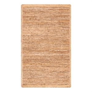 Safavieh Cape Cod 3'-0&quot x 5'-0&quotLeather and Jute Hand Woven Rug in Camel/Natural