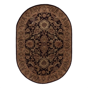 Safavieh Classic 4'-6&quot x 6'-6&quot Wool Hand Tufted Rug in Plum / Gold