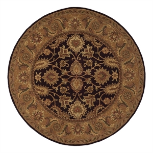 Safavieh Classic 8'-0&quot x 8'-0&quot Wool Hand Tufted Rug in Plum / Gold