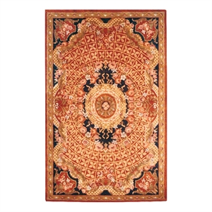 Safavieh Classic 8'-3&quot x 11'-0&quot Wool Hand Tufted Rug in Burgundy / Black
