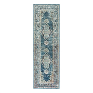 Safavieh Crystal 2'-2&quot x 7'-0&quot Power Loomed Rug in Blue / Yellow