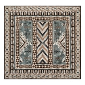 Safavieh Classic Vintage 6'-0&quot x 6'-0&quot Cotton Power Loomed Rug in Slate/Beige