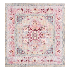 Safavieh Claremont 6'-7&quot x 6'-7&quot Polyester Power Loomed Rug in Grape / Blue
