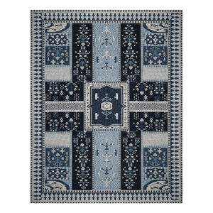 Safavieh Classic Vintage8'-0&quot x 10'-0&quotCotton Power Loomed Rug in Navy/Light Blue