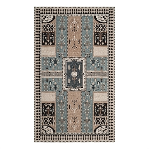 Safavieh Classic Vintage 4'-0&quot x 6'-0&quot Cotton Power Loomed Rug in Slate/Beige