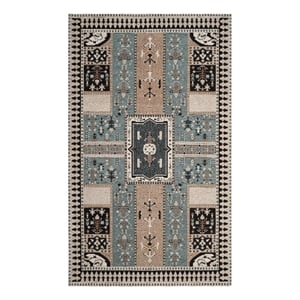Safavieh Classic Vintage 5'-0&quot x 8'-0&quot Cotton Power Loomed Rug in Slate/Beige