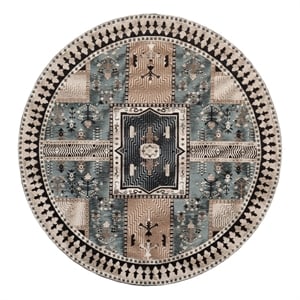 Safavieh Classic Vintage 6'-0&quot x 6'-0&quot Cotton Power Loomed Rug in Slate/Beige