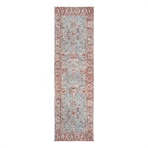 Safavieh Classic Vintage 2'-3&quot x 8'-0&quot Cotton Power Loomed Rug in Blue/Red