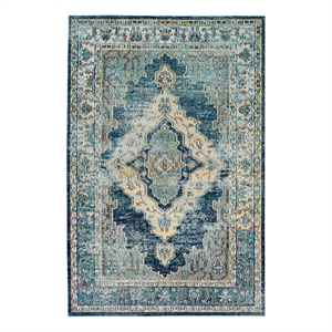 Safavieh Crystal 4'-0&quot x 6'-0&quot Power Loomed Rug in Blue / Yellow