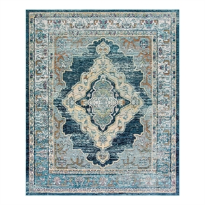 Safavieh Crystal 8'-0&quot x 10'-0&quot Power Loomed Rug in Blue / Yellow