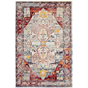 Safavieh Crystal 4'-0&quot x 6'-0&quot Power Loomed Rug in Light Blue / Red