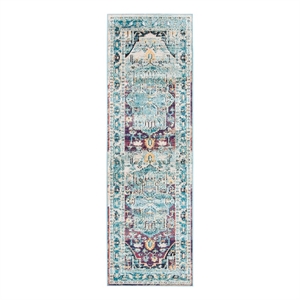 Safavieh Crystal 2'-2&quot x 7'-0&quot Power Loomed Rug in Teal / Purple