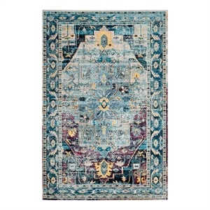Safavieh Crystal 4'-0&quot x 6'-0&quot Power Loomed Rug in Teal / Purple