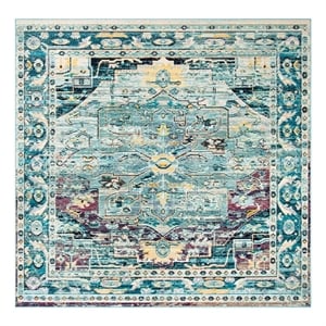 Safavieh Crystal 7'-0&quot x 7'-0&quot Power Loomed Rug in Teal / Purple