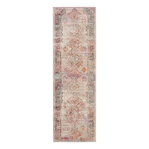 Safavieh Crystal 2'-2&quot x 5'-0&quot Power Loomed Rug in Light Gray / Purple