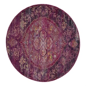 Safavieh Crystal 7'-0&quot x 7'-0&quot Power Loomed Rug in Fuscia / Purple