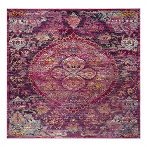 Safavieh Crystal 7'-0&quot x 7'-0&quot Power Loomed Rug in Fuscia / Purple
