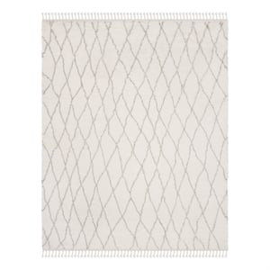 Safavieh Casablanca 8'-0&quot x 10'-0&quot Wool Hand Knotted Rug in Ivory / Gray
