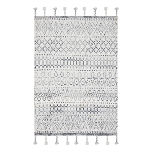 Safavieh Casablanca 4'-0&quot x 6'-0&quot Wool Hand Knotted Rug in Ivory / Navy