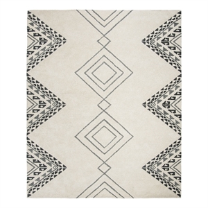 Safavieh Casablanca 8'-0&quotx10'-0&quotPolyester and Wool Hand Tufted Rug in Ivory/Gray