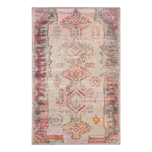 Safavieh Crystal 3'-0&quot x 5'-0&quot Power Loomed Rug in Light Gray / Purple
