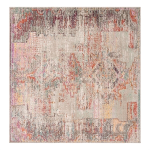 Safavieh Crystal 5'-0&quot x 5'-0&quot Power Loomed Rug in Light Gray / Purple