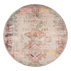Safavieh Crystal 7'-0&quot x 7'-0&quot Power Loomed Rug in Light Gray / Purple