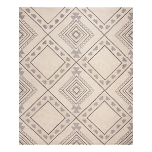 Safavieh Casablanca 8'-0&quotx10'-0&quotPolyester and Wool Hand Tufted Rug in Ivory/Gray