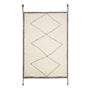 Safavieh Casablanca 4'-0&quot x 6'-0&quot Wool Hand Knotted Rug in Ivory / Charcoal