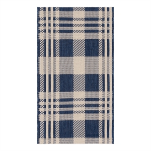 Safavieh Courtyard 2'-0&quot x 3'-7&quot Polyester Power Loomed Rug in Navy / Beige