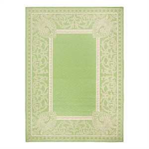 Safavieh Courtyard 8'-0&quot x 11'-0&quot Polyester Power Loomed Rug in Olive / Natural