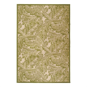 Safavieh Courtyard 6'-7&quot x 9'-6&quot Polyester Power Loomed Rug in Natural / Olive