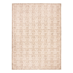 Safavieh Courtyard 6'-7&quot x 9'-6&quot Polyester Power Loomed Rug in Coffee / Sand