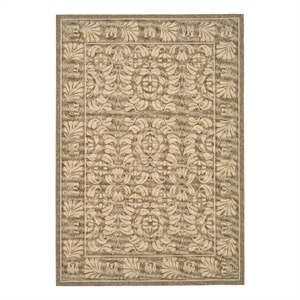 Safavieh Courtyard 4'-0&quot x 5'-7&quot Polyester Power Loomed Rug in Coffee / Sand
