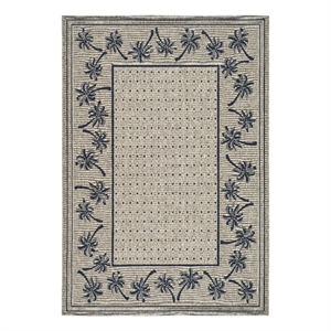 Safavieh Courtyard 8'-0&quot x 11'-0&quot Polyester Power Loomed Rug in Coffee / Black
